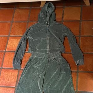 iets France hooded velour two piece set